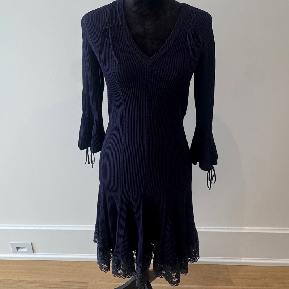 Jonathan Simkhai Deep Purple Long Sleeve Dress